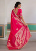 Princess Pink Woven Banarasi Satin Silk Saree