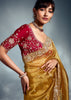 Golden Yellow Designer Silk Saree