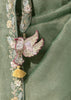 Dusky Green Designer Organza Tissue Silk Saree