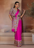 Rani Pink Printed Satin Silk Saree