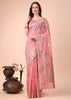 Pastel Pink Woven Linen Cotton Silk Saree