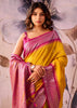 Vibrant Yellow Woven Tissue Silk Saree