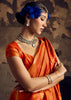 Burnt Orange Woven silk saree