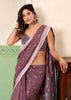 Mauve Purple Woven Linen Silk Saree