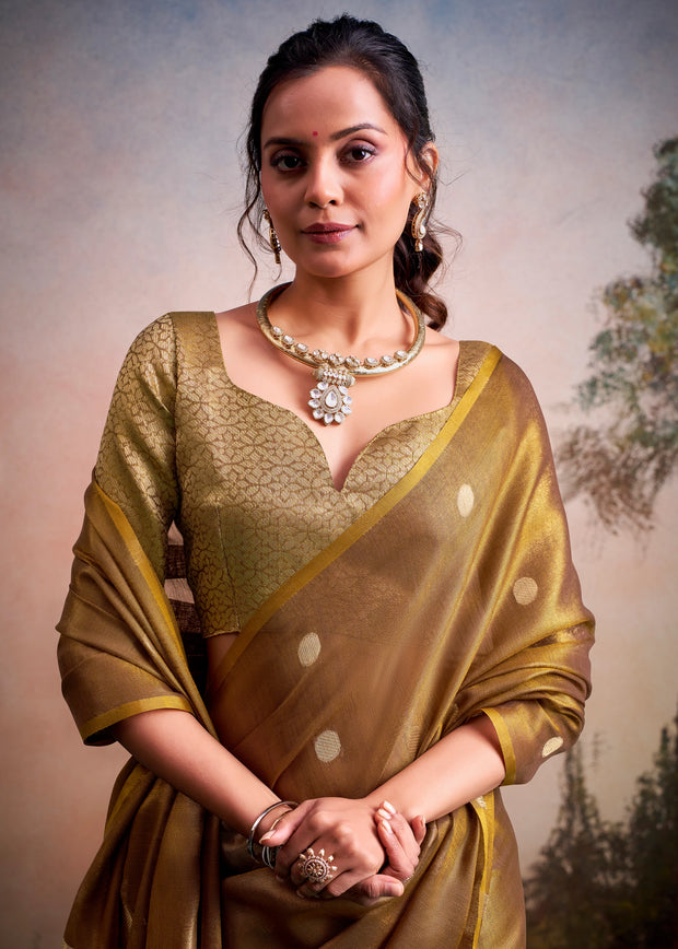 Rich Gold Woven Tissue Silk Saree