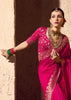 Rani Pink Woven Crepe Georgette Saree