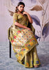 Olive Green Woven Tissue Silk Saree