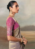 Mauve Tissue Embroidered Wedding Wear Saree