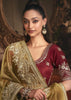 Bronze Green Tissue Organza Designer Saree