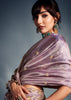 Lavender Purple Designer Silk Saree