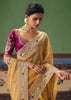 Mimosa Yellow Embroidered Designer Saree