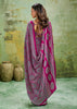 Plum Purple Printed Satin Silk Saree