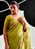 Lime Green Woven Tissue Silk Saree