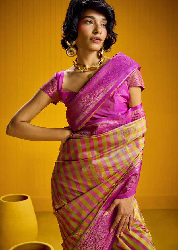 Henna Green Banarasi Silk Saree