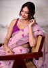 Lilac Pink Woven Banarasi Cotton Silk Saree