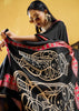 Black Satin Silk Saree with Ajrakh Printed Pallu and Blouse