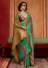 Green Purple Woven Banarasi Silk Saree