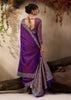 Deep Purple Woven Kanjivaram Silk Saree