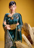 Pacific Green Banarasi Satin Silk Saree