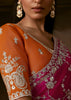 Berry Magenta Pink Embroidered Designer Organza Saree