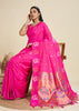 Queen Pink Woven Bronze Zari Paithani Silk Saree