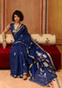 Midnight Blue Woven Cotton Silk Saree