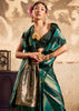 Teal Green Rangkat Satin Silk Saree
