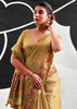 Safari Beige Woven Tissue Silk Saree