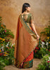 Burnt Orange Woven Banarasi Silk Saree