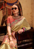 Golden Beige Woven Tissue Silk Saree