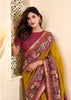 Misted Yellow kalamkari Printed Cotton Silk Saree