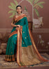 Teal Green Woven Banarasi Tussar Silk Saree