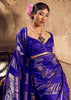 Navy Blue Rangkat Satin Silk Saree