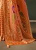 Saffron Orange Woven Georgette Bandhej Saree