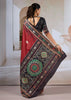 Maroon Red Patola Silk Saree