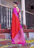 Red And Purple Woven Banarasi Silk Saree