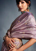 Lavender Purple Designer Silk Saree