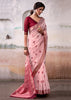 Blush Pink Woven Banarasi Cotton Silk Saree