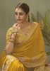 “Exclusive Offer” : Golden Yellow Woven Embroidered Silk Saree