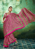 Pink Printed Satin Silk Saree