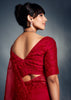 Poppy Red Designer Silk Saree