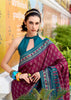 Wine Purple Woven Soft Silk Saree
