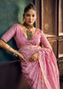 Onion Pink Woven Munga Cotton Silk Saree