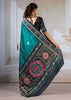 Peacock Blue Patola Silk Saree