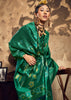 Hunter Green Woven silk saree