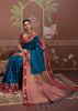 Coral Blue Woven Tussar Silk Saree