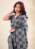Slate Grey Woven Linen Silk Saree