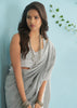 Powder Grey Woven Linen Silk Saree