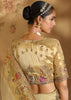 Elegant Cream Designer Embroidered Silk Saree