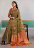 Herbal Green Woven Tussar Silk Saree